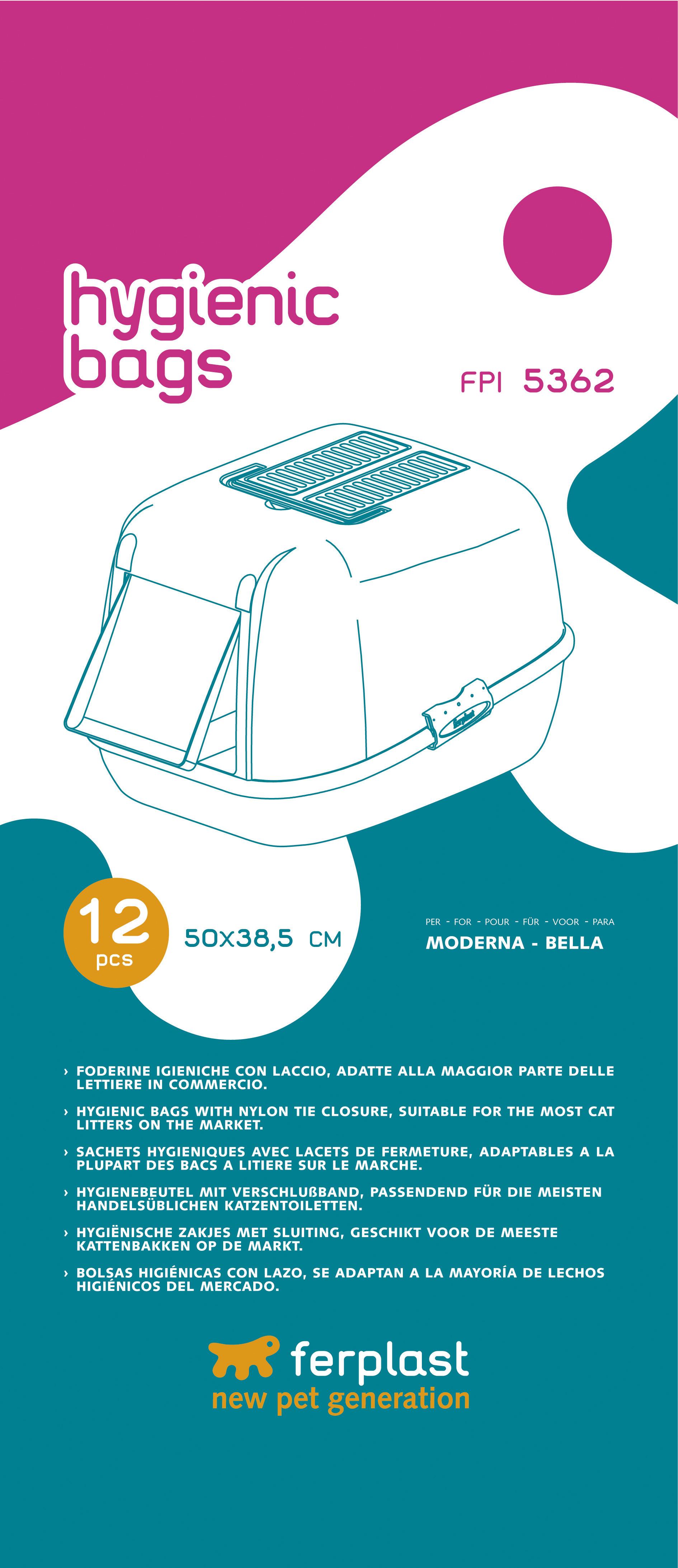 Ferplast Polybeutel FPI 5362, 50x38,5cm, 12Stk.