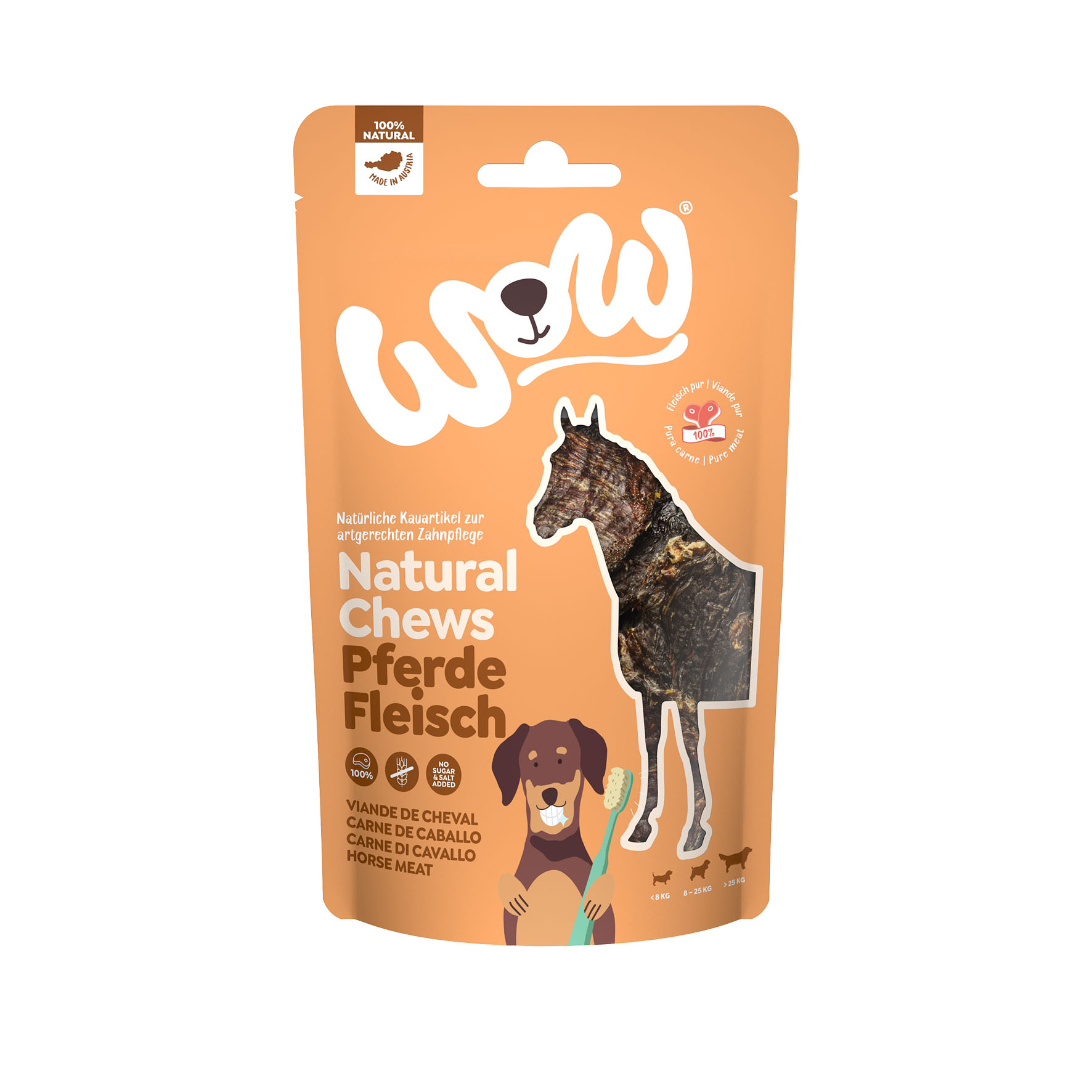 WOW Natural Chews Pferdefilet getrocknet, 250g
