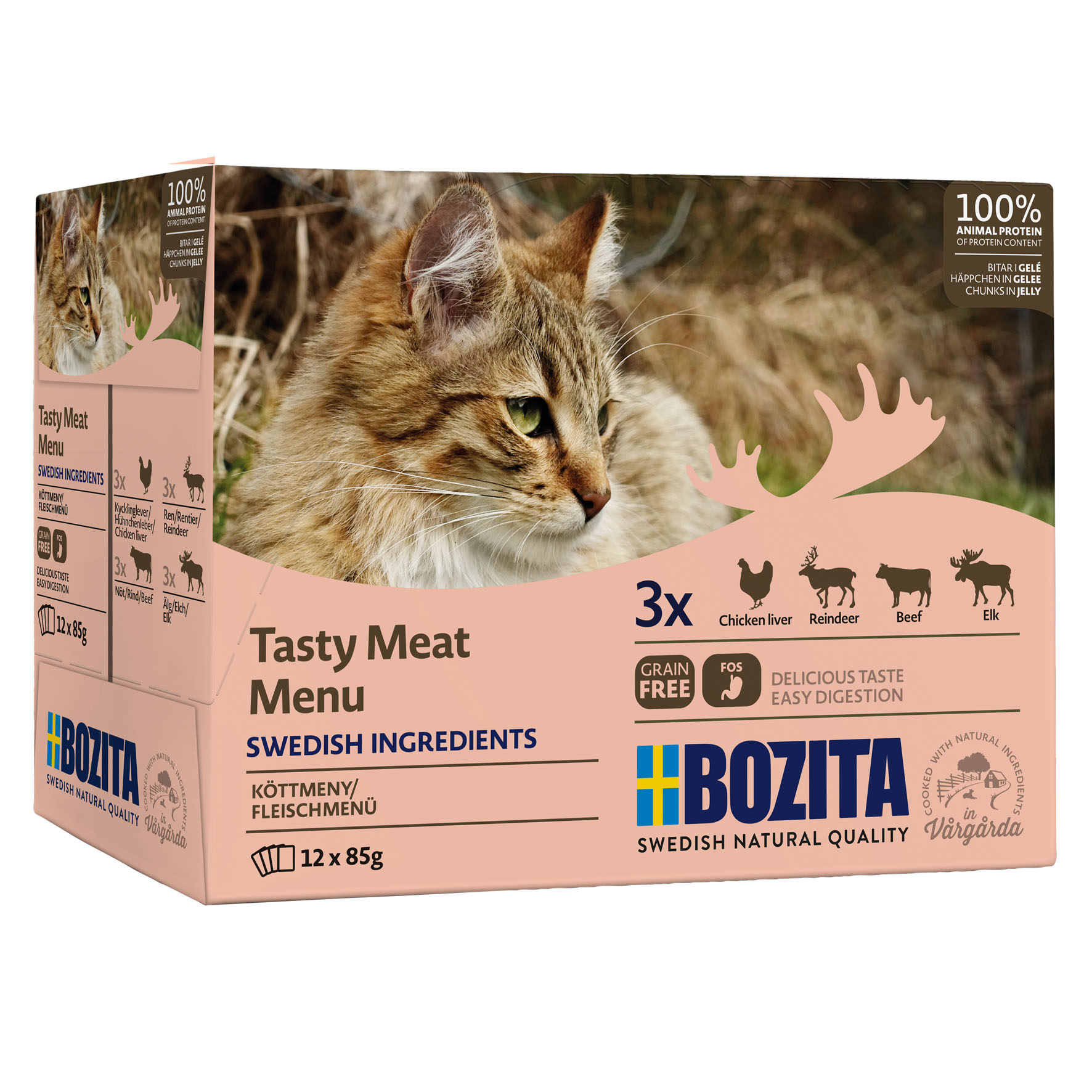 Bozita Pouch Häppchen in Gelee Fleisch, 12x85g