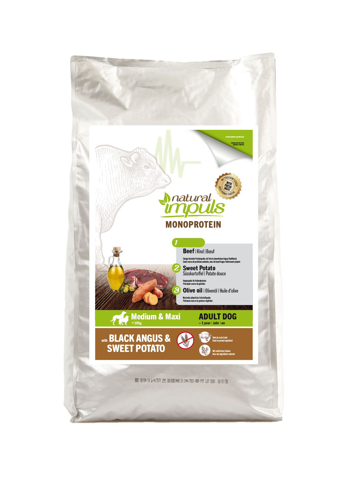 Natural Impuls Adult Black Angus avec patates douces 15kg