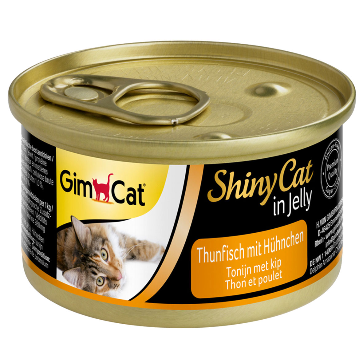 GimCat ShinyCat Thon & Poulet, 6x70g