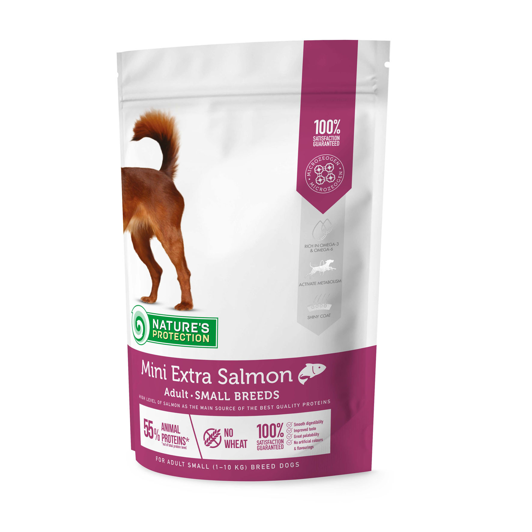 Nature's Protection Mini Extra Lachs für ausgewachsene Hunde kleiner Rassen, 500g 