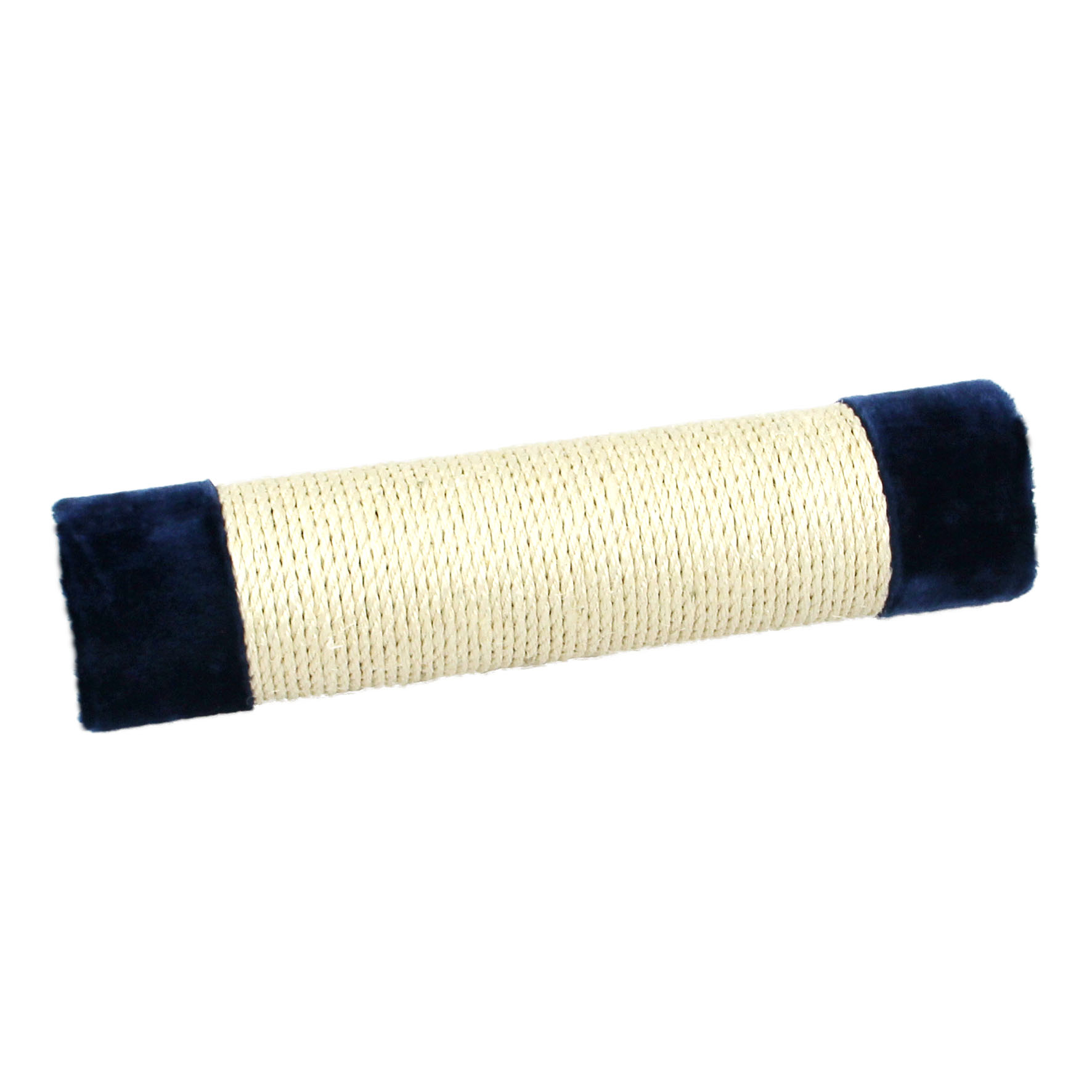 Säule Sisal mit Plüsch 60cm, D=12cm, blau