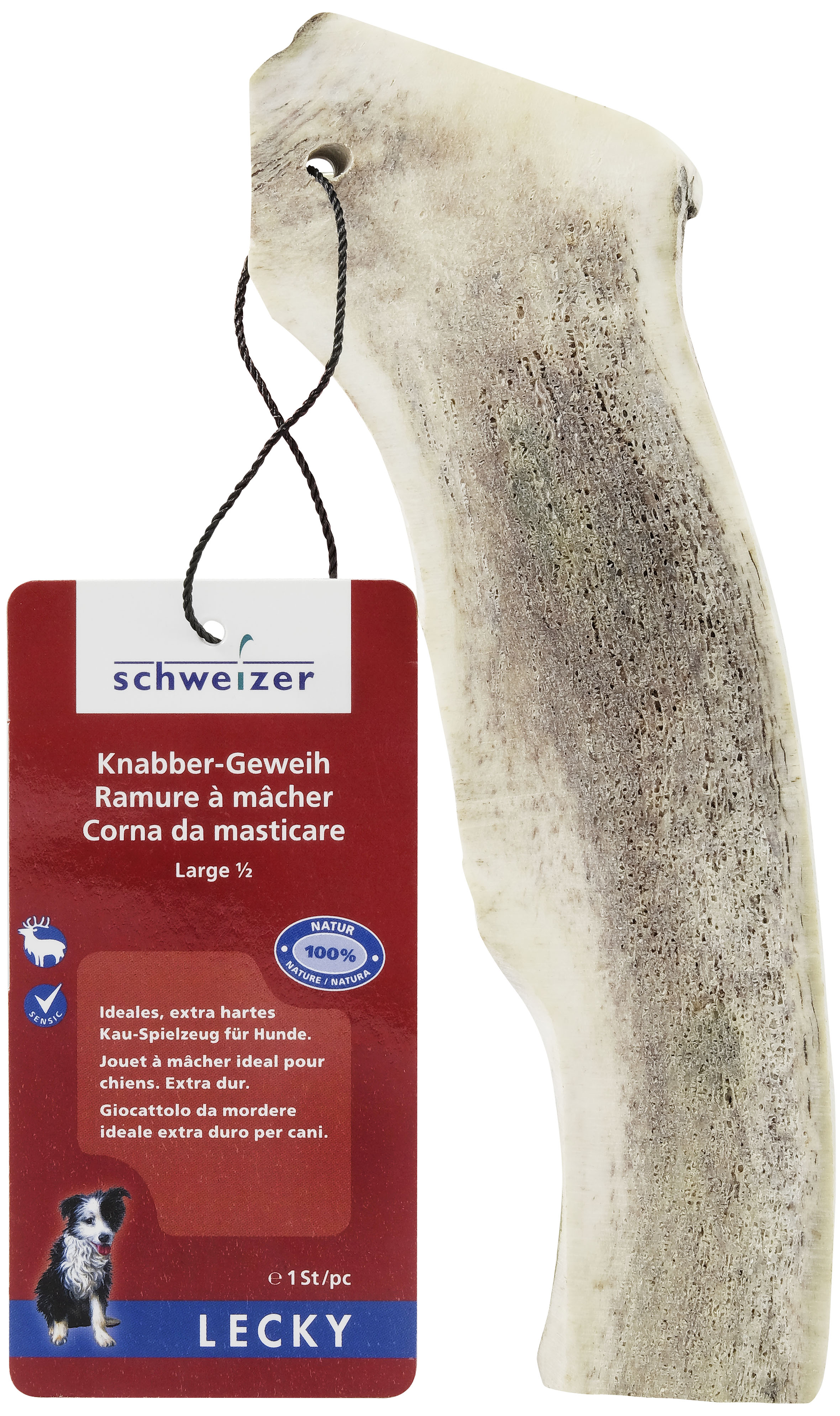 Lecky Knabber-Geweih halbiert large, 77g