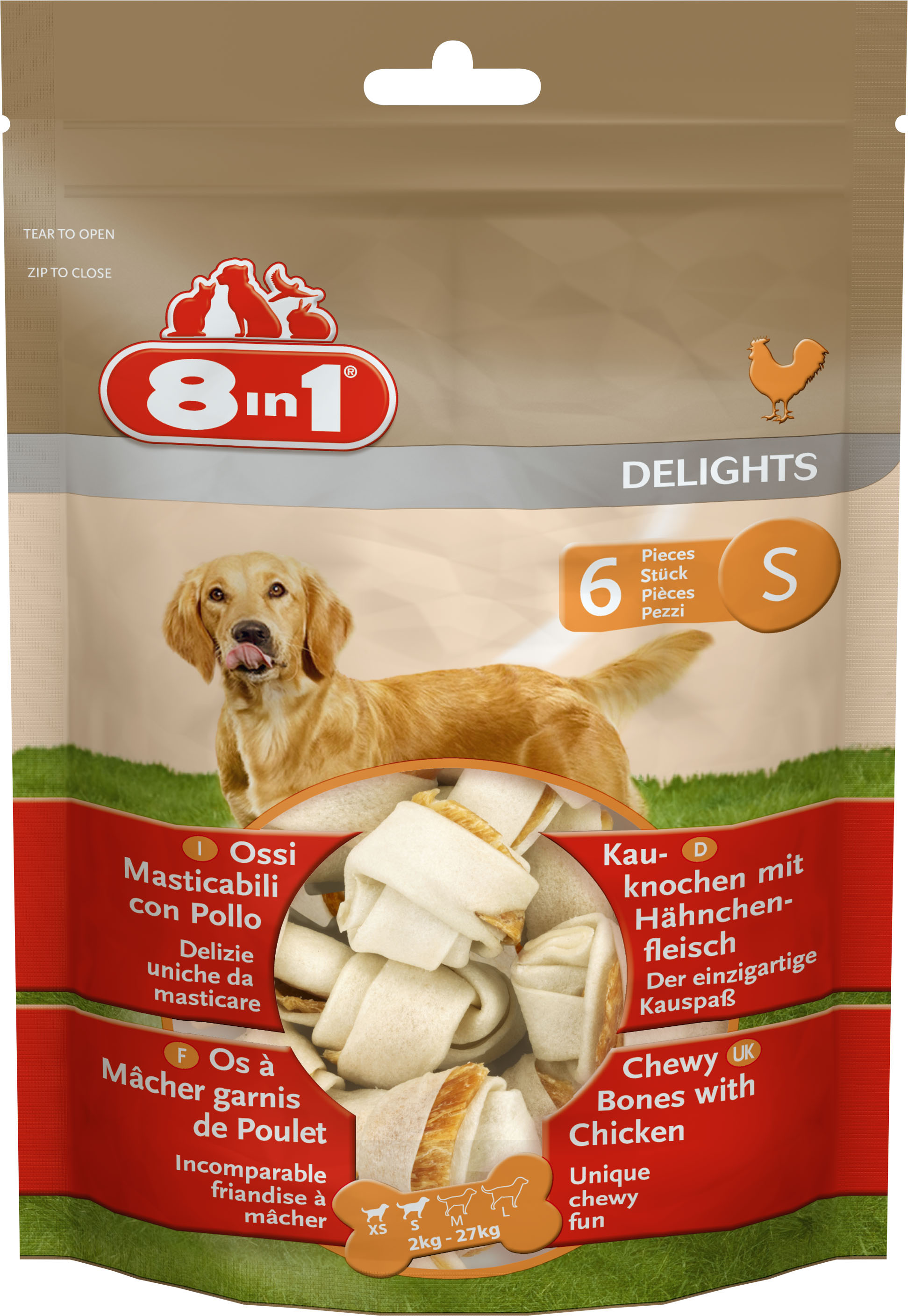 8in1 Delights Kauknochen