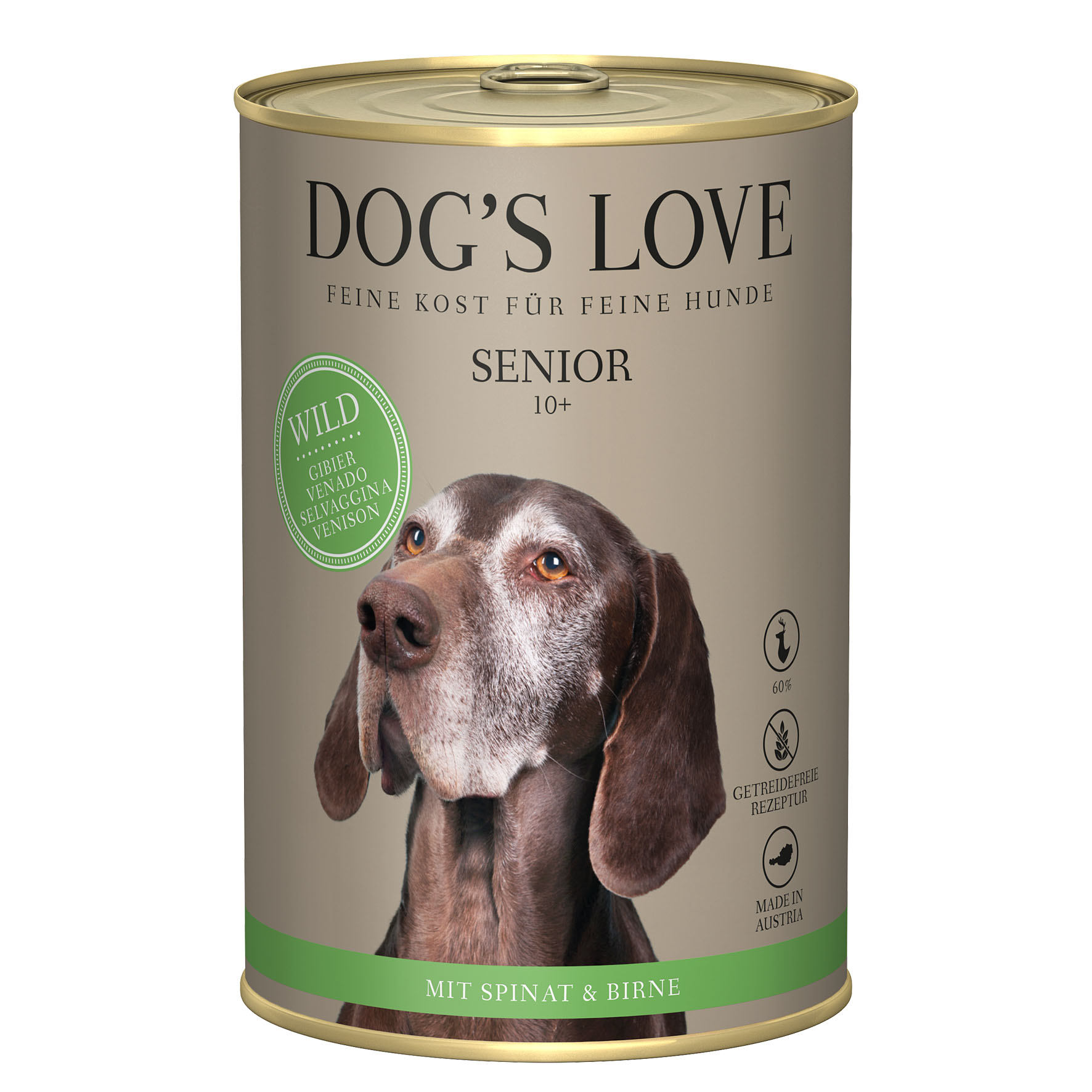 Dog‘s Love Senior 10+ Light Wild, Spinat & Birne, 400g