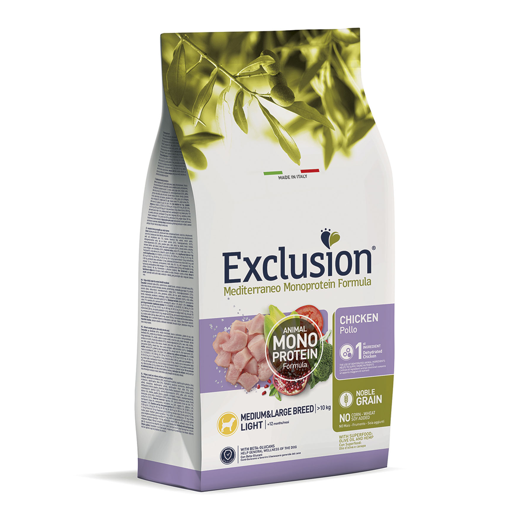 Exclusion Mediterraneo Light Adult Medium & Large, Pollo