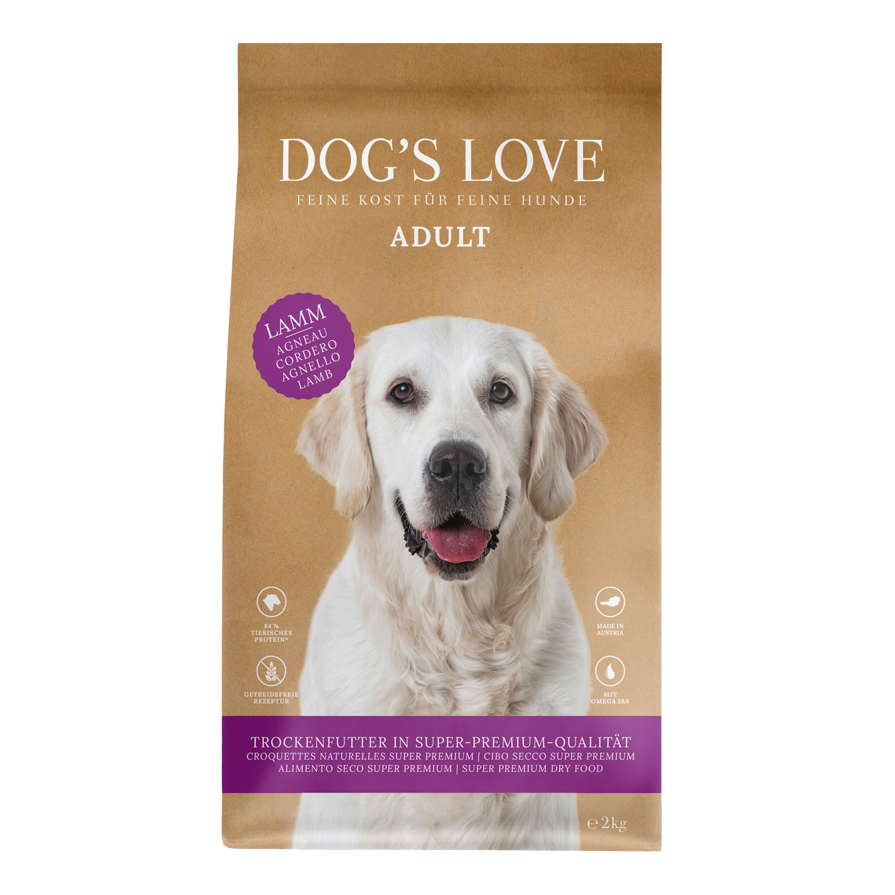 DOG'S LOVE Lamm, Süsskartoffel & Minze, 2kg