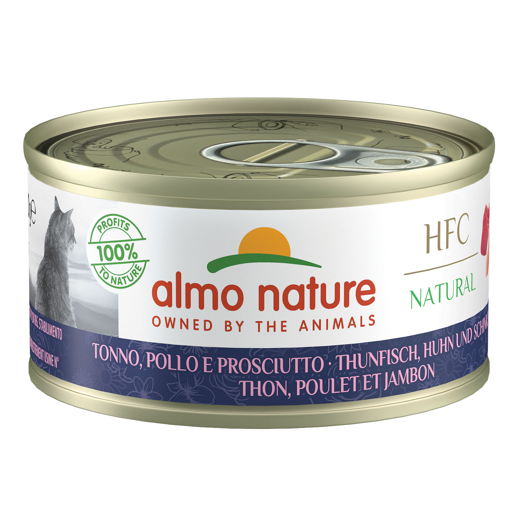 Almo HFC Natural avec Thon & Poulet & Jambon, 70g
